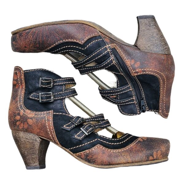 VINTAGE ROVERS heeled Leather Strapped Heels size 39 - Picture 6 of 16